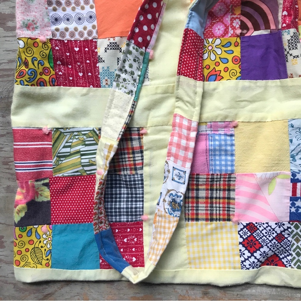 Handmade Vintage Patchwork Quilt Crossbody Tote Bag - Picture 4 of 6